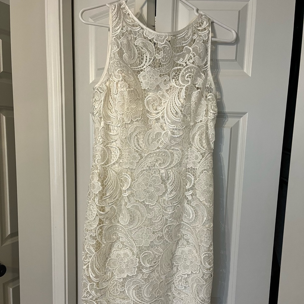 White lace dress by Adrianna Papell, size 4